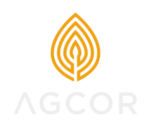 AgCor logo with white text